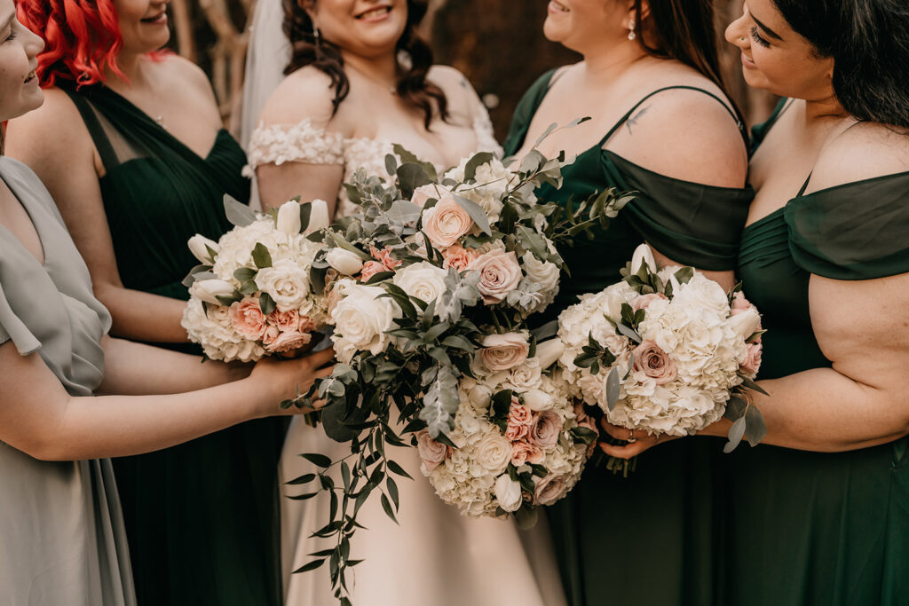 Bride and Wedding Party Portraits- Charlotte NC Uptown Wedding at St. Peters Catholic Church by Chantelle Jordan Photography