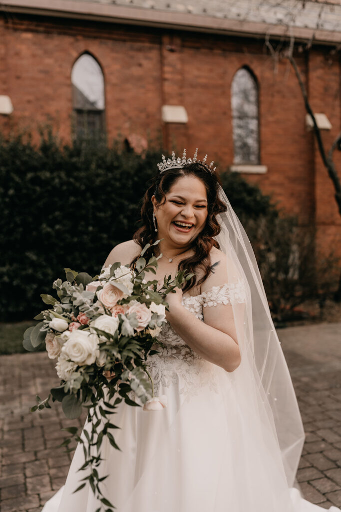 Bride - Charlotte NC Uptown Wedding at St. Peters Catholic Church by Chantelle Jordan Photography