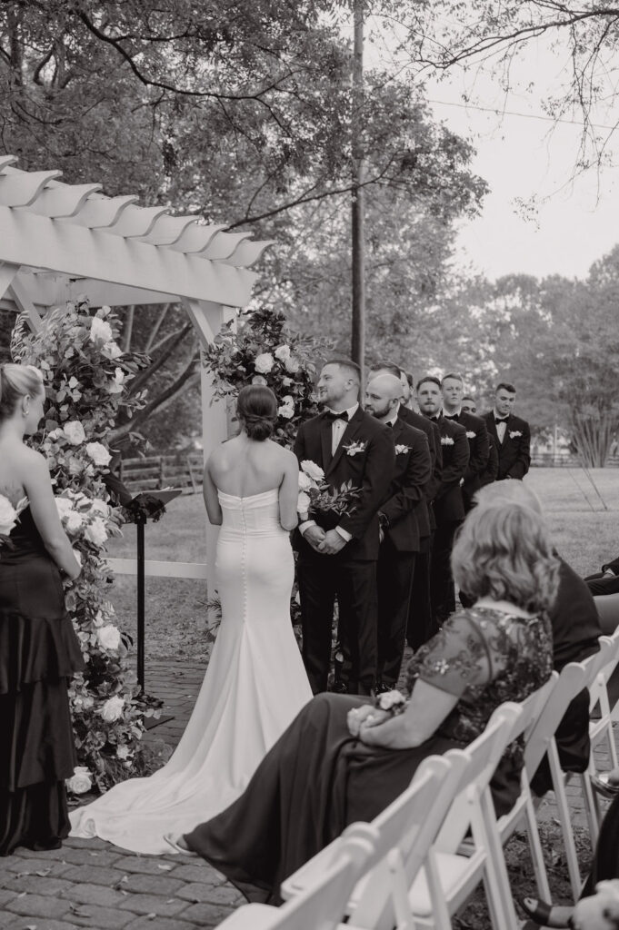 Fall Autumn theme styled luxury wedding at Venues at Langtree in Mooresville NC by Crafted Charm Wedding Planning