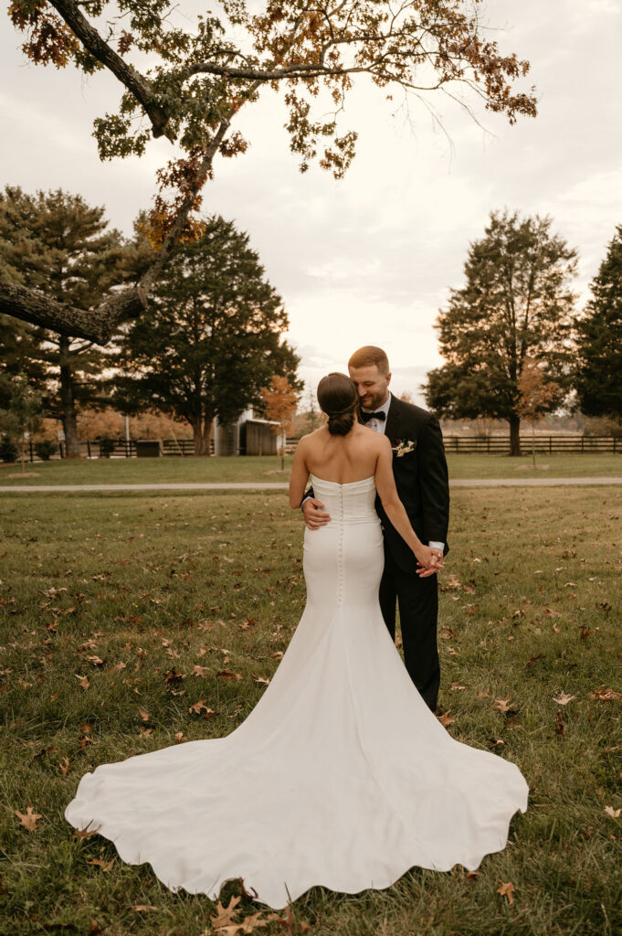 Fall Autumn theme styled luxury wedding at Venues at Langtree in Mooresville NC by Crafted Charm Wedding Planning