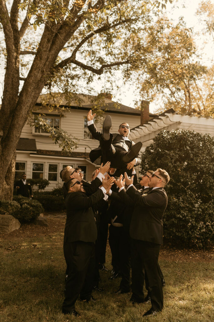 Fall Autumn theme styled luxury wedding at Venues at Langtree in Mooresville NC by Crafted Charm Wedding Planning