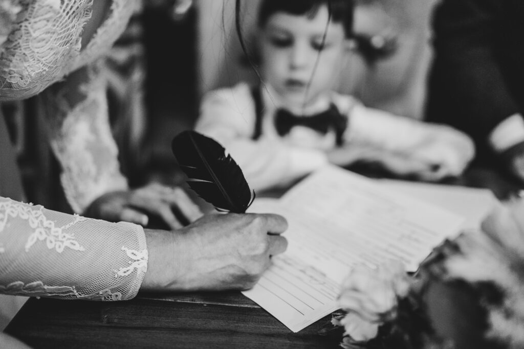 signing marriage license at wedding- Charlotte nc