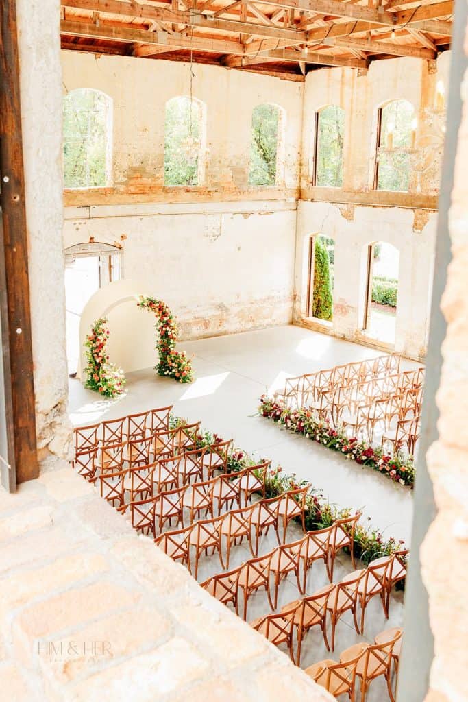 Providence Cotton Mill Ceremony and colorful florals- Him_&_Her_Photography