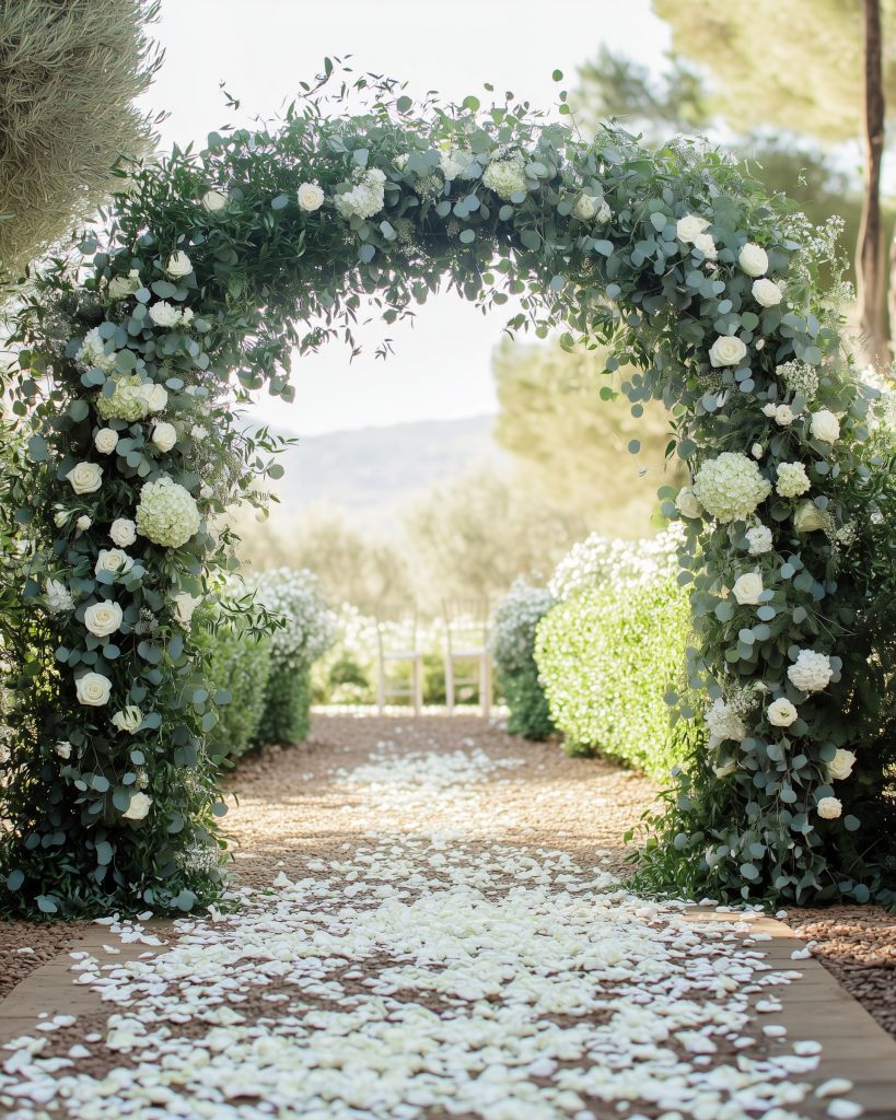 spring garden theme wedding outdoors