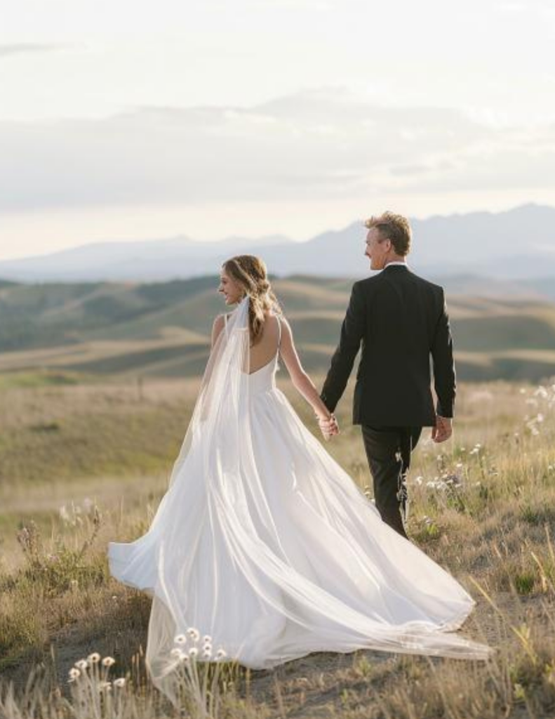 mountain wedding nc- bride and groom portraits