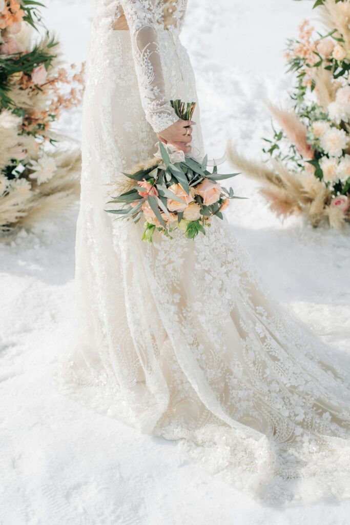 winter weather wedding plan- bride portrait