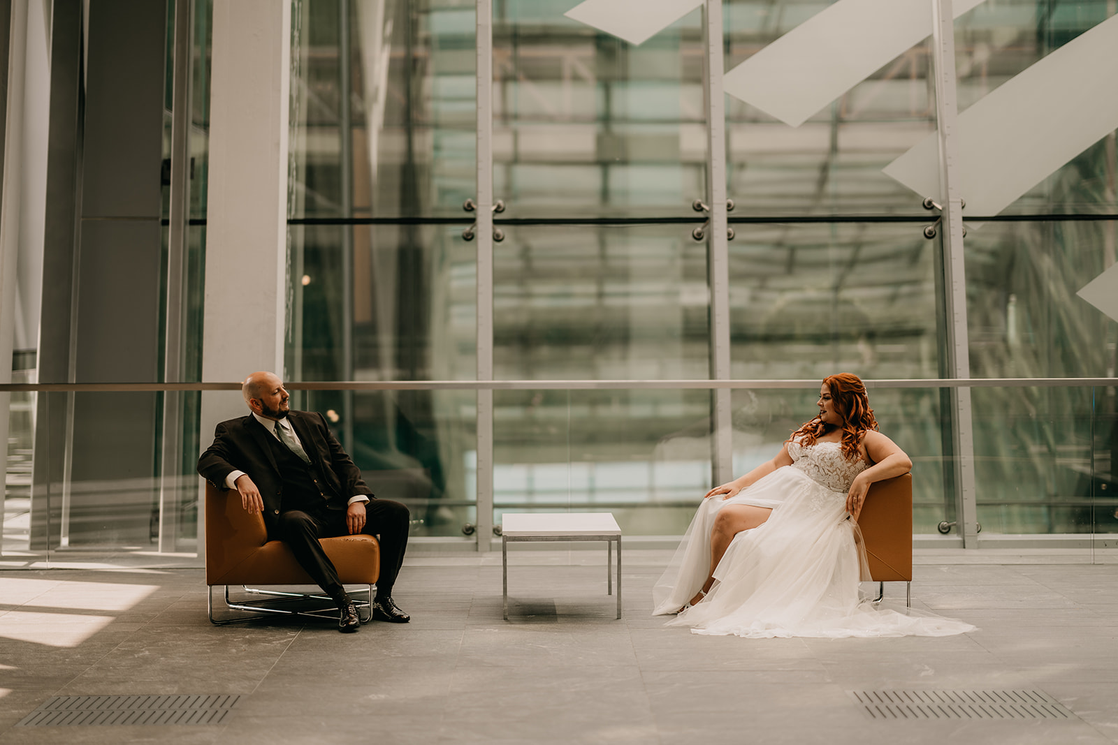 Founders Hall Wedding- Uptown Charlotte- Bride and Groom Portrait