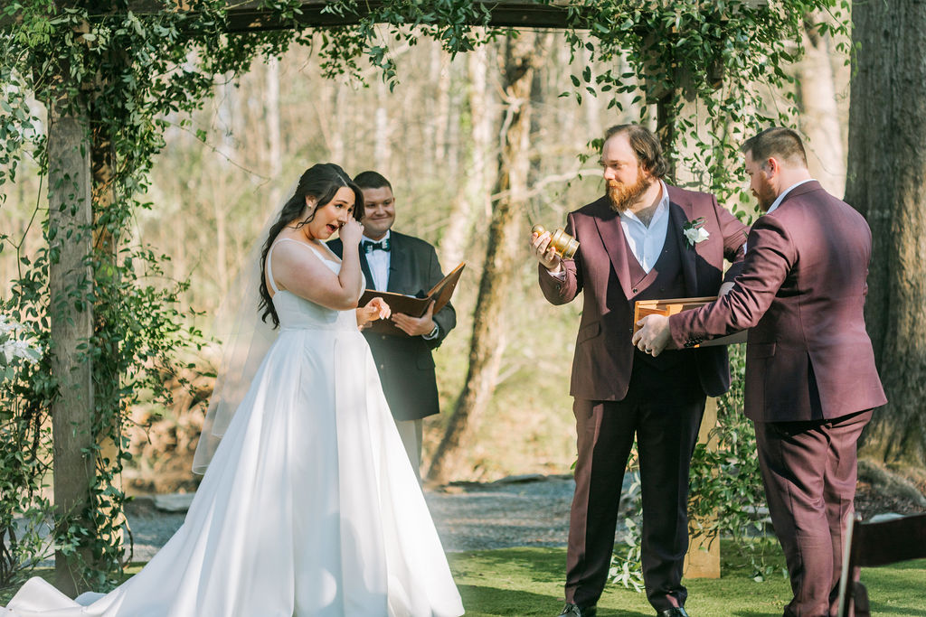 Cottagecore wedding- Historic Robertson Homestead- Rock Hill, SC- garden ceremony- bride and groom