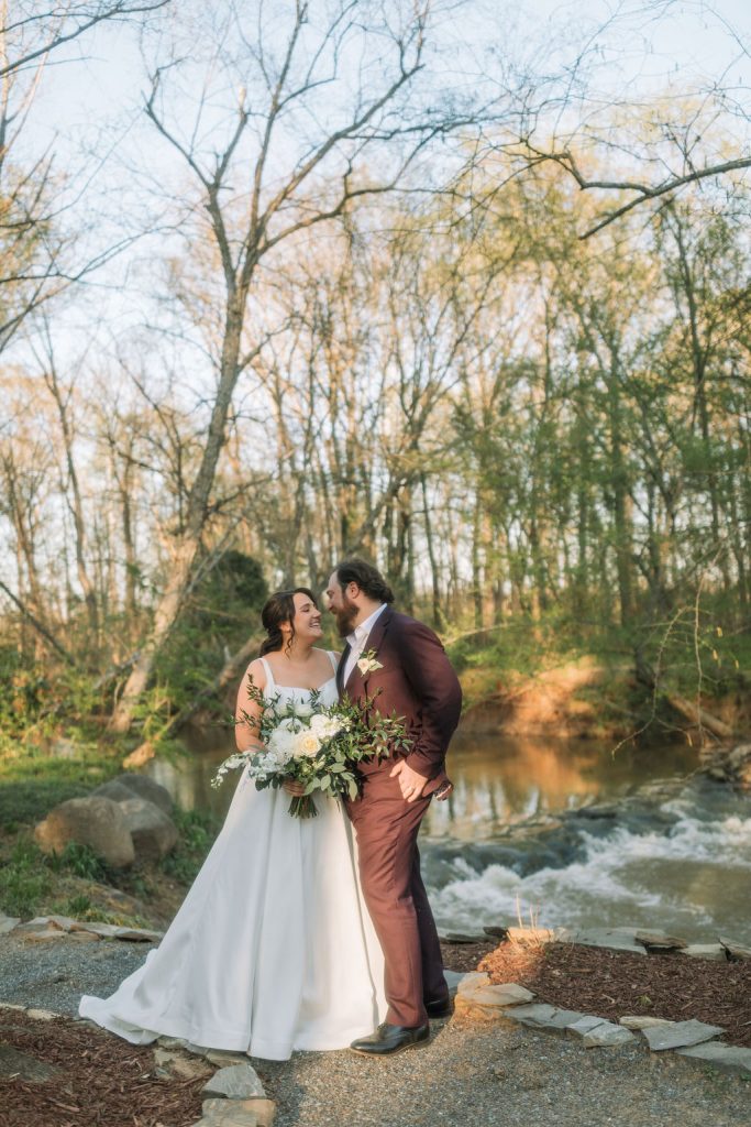 Cottagecore wedding- Historic Robertson Homestead- Rock Hill, SC- garden ceremony- bride and groom