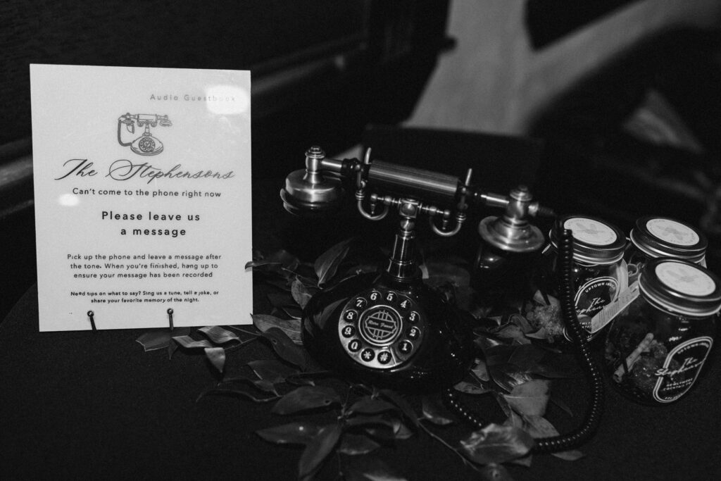 Winter Moody Wedding- Uptown Indigo- Shelby, NC Wedding- Sign-in Voicemail