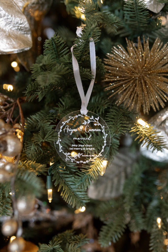 Winter Moody Wedding- Uptown Indigo- Shelby, NC Wedding- Christmas Favor Ornament