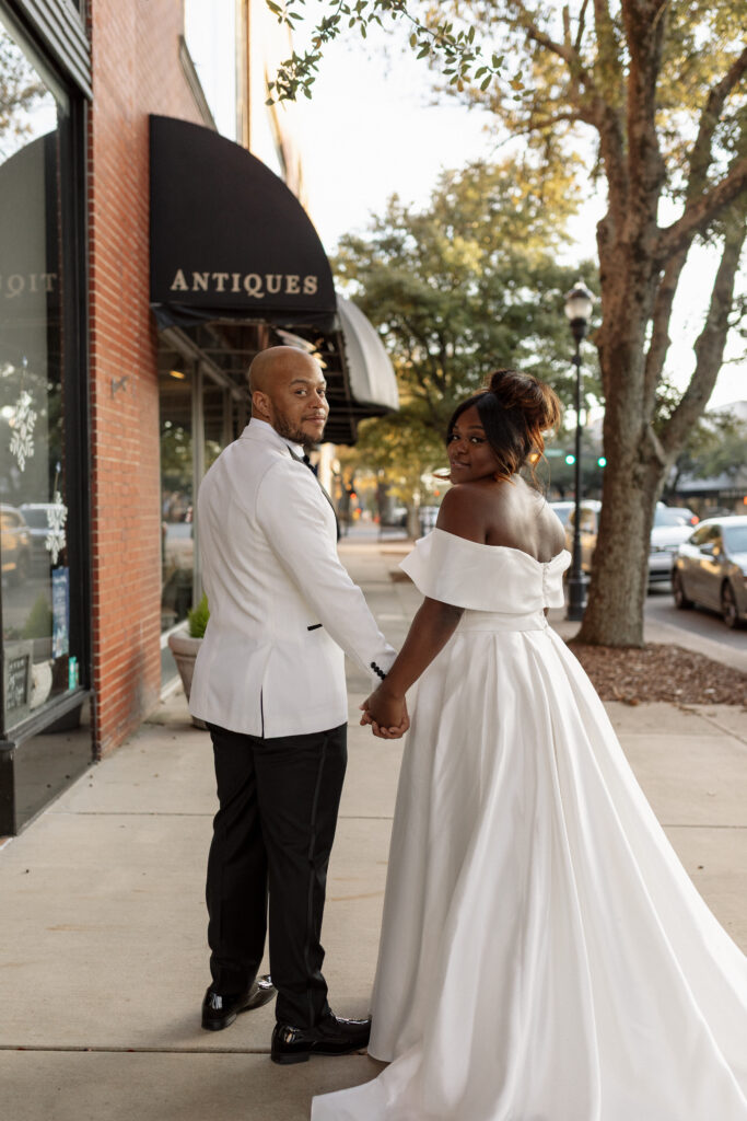 Winter Moody Wedding- Uptown Indigo- Shelby, NC Wedding- Bride and Groom