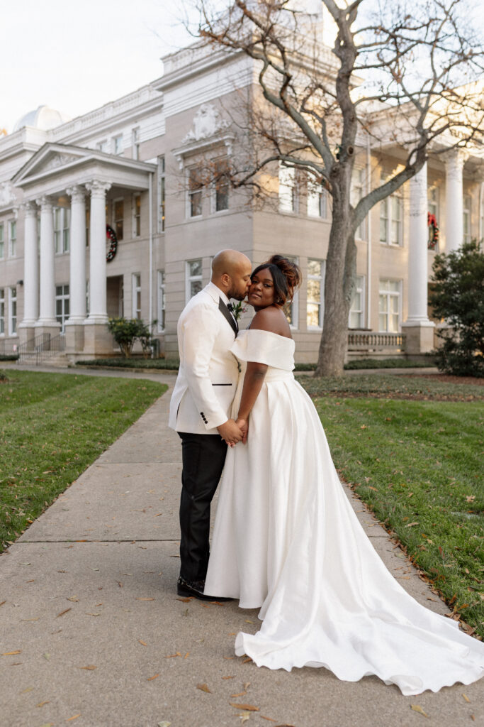 Winter Moody Wedding- Uptown Indigo- Shelby, NC Wedding- Bride and Groom