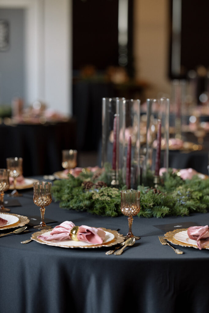 Winter Moody Wedding- Uptown Indigo- Shelby, NC Wedding- Reception Tables