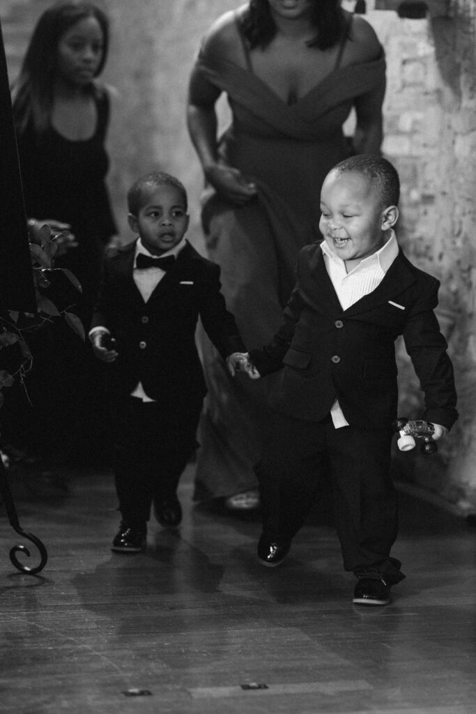 Winter Moody Wedding- Uptown Indigo- Shelby, NC Wedding- Ceremony Ring Bearers