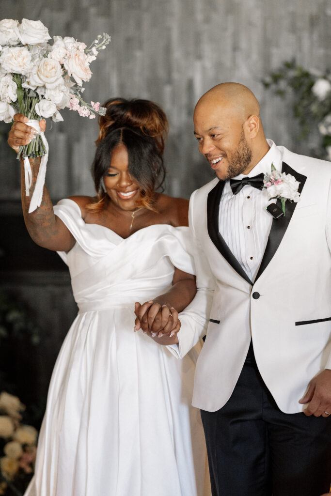 Winter Moody Wedding- Uptown Indigo- Shelby, NC Wedding- Bride and Groom at Ceremony