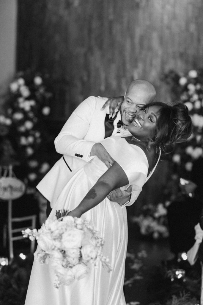 Winter Moody Wedding- Uptown Indigo- Shelby, NC Wedding- Bride and Groom
