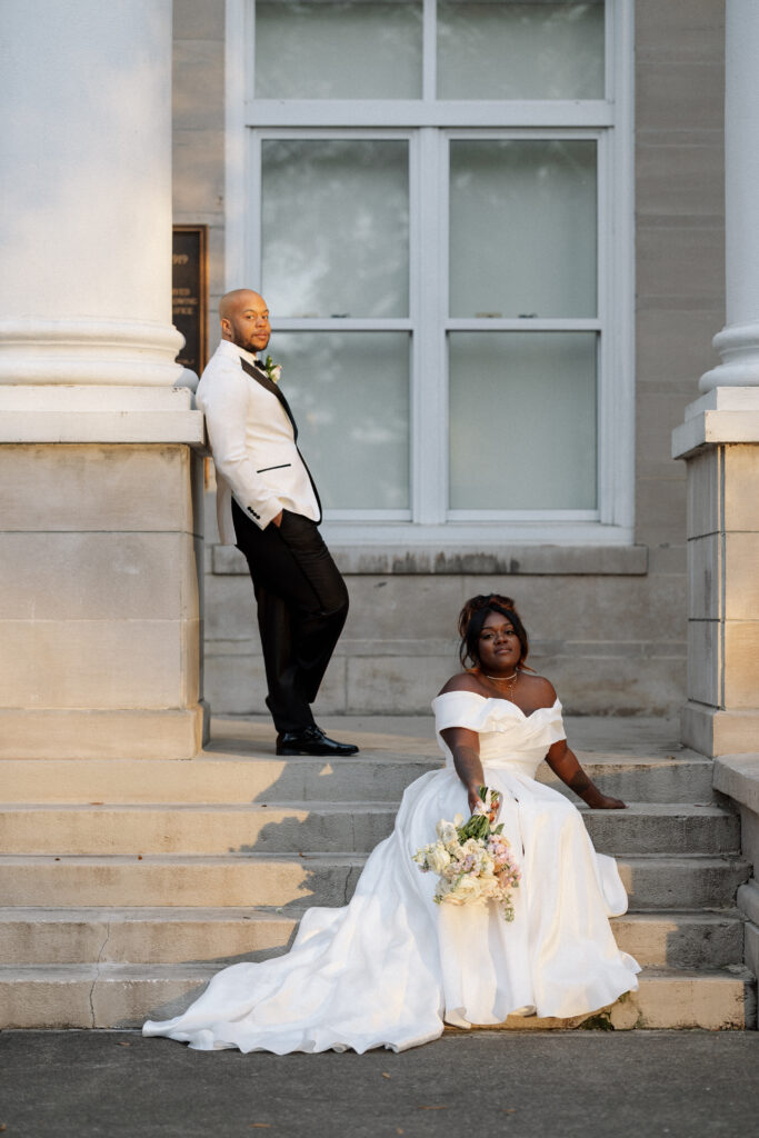 Winter Moody Wedding- Uptown Indigo- Shelby, NC Wedding- Bride and Groom
