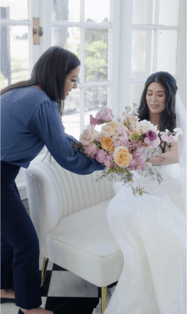 Crafted Charm Wedding Planner- setting up at a wedding venue for a luxury wedding in Charlotte, NC