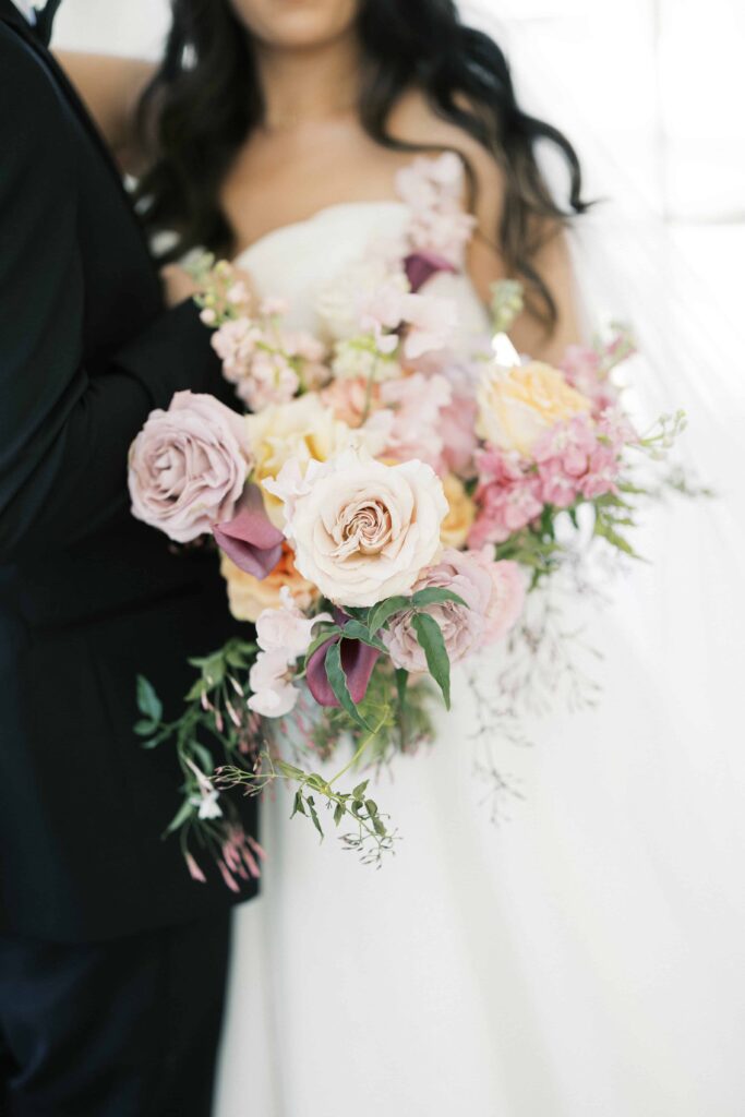 Luxury Spring Color Southern Wedding at Separk Mansion in Gastonia NC by Crafted Charm- spring organic bridal bouquet
