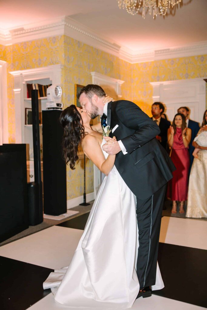 bride and groom portraits, at The Morehead Inn in Charlotte NC following a ceremony