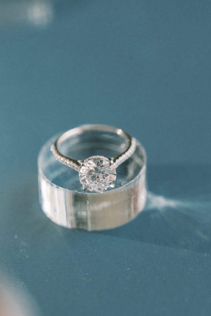 wedding band and engagement ring