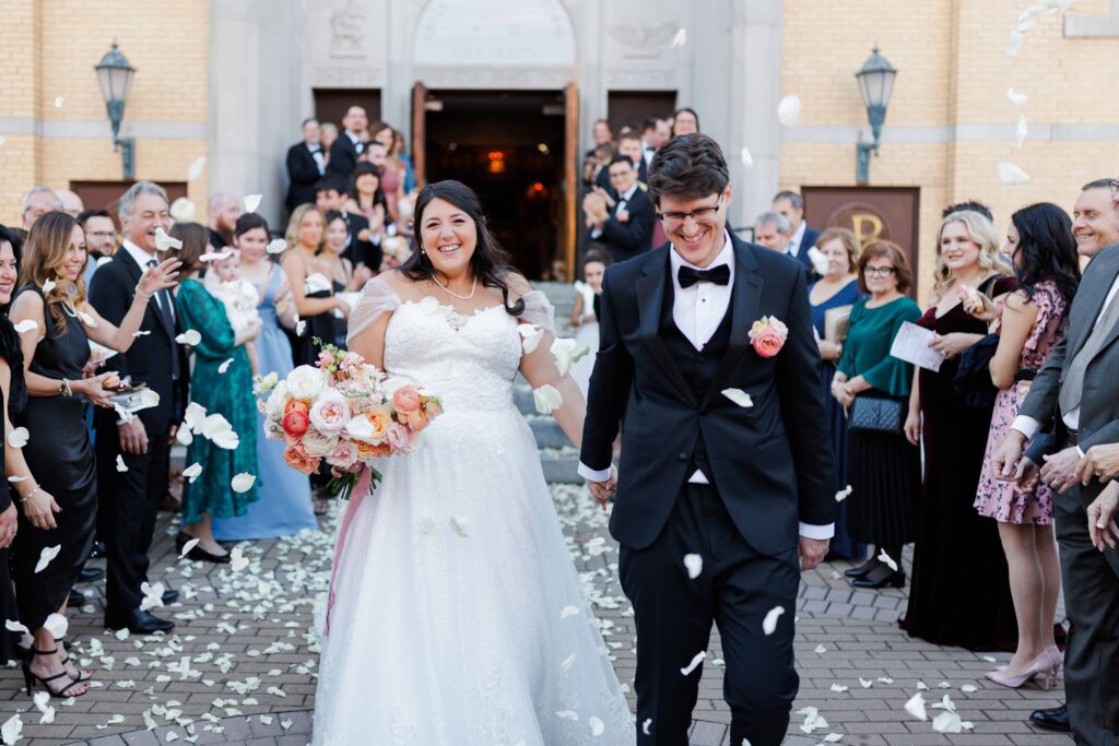 The Holy Trinity Orthodox Cathedral wedding ceremony venue in Charlotte NC, bride and groom receiving line
